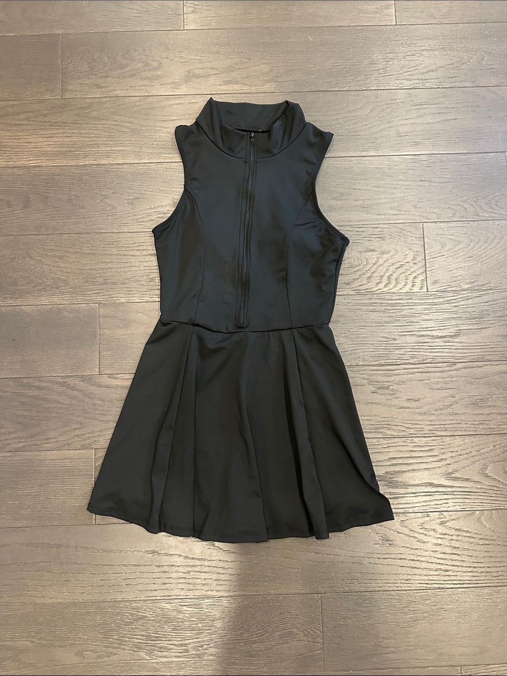 Sleeveless Black Golf Tennis Dress with Mock Neck
